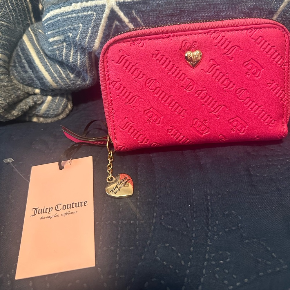 Juicy Couture Pink Flash Wallet with Gold Accents